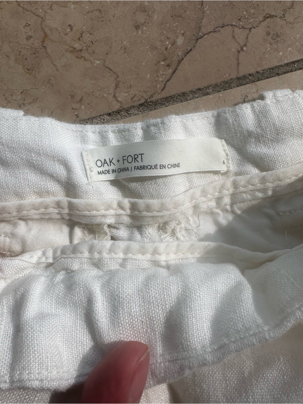 White Linen High Rise Pants - Picture 2 of 3